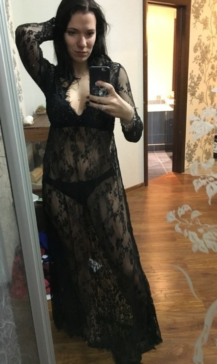 2017 White Sexy Deep V-neck Long-sleeve See-through Lace Tight Trailing Connect Dress Skirt - Image 5