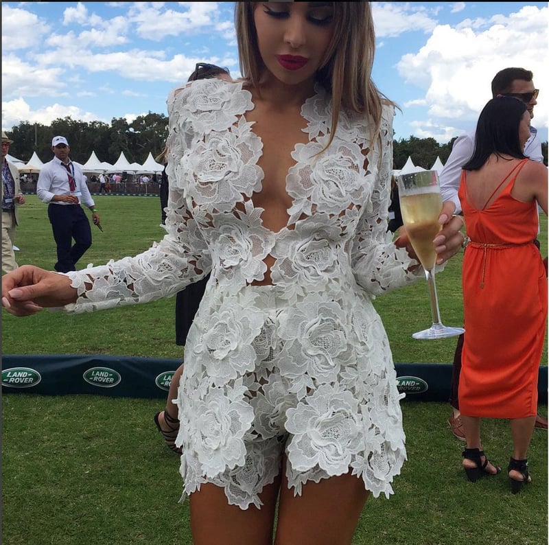 White Lace Long Sleeved Suit - Image 5