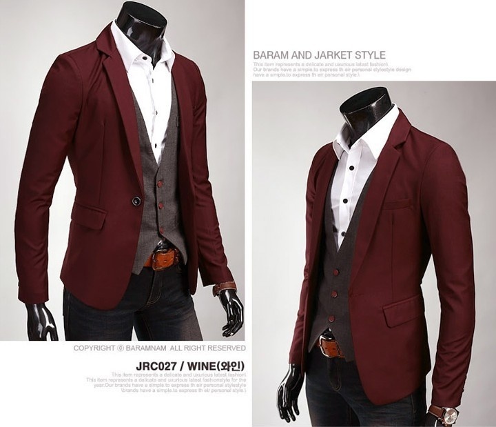 Men's Fashion Blazer Korean Solid Color Slim Fit One Button Trendy Casual Dress Suit Luxury Brand Designer Mens Blazer - Image 5