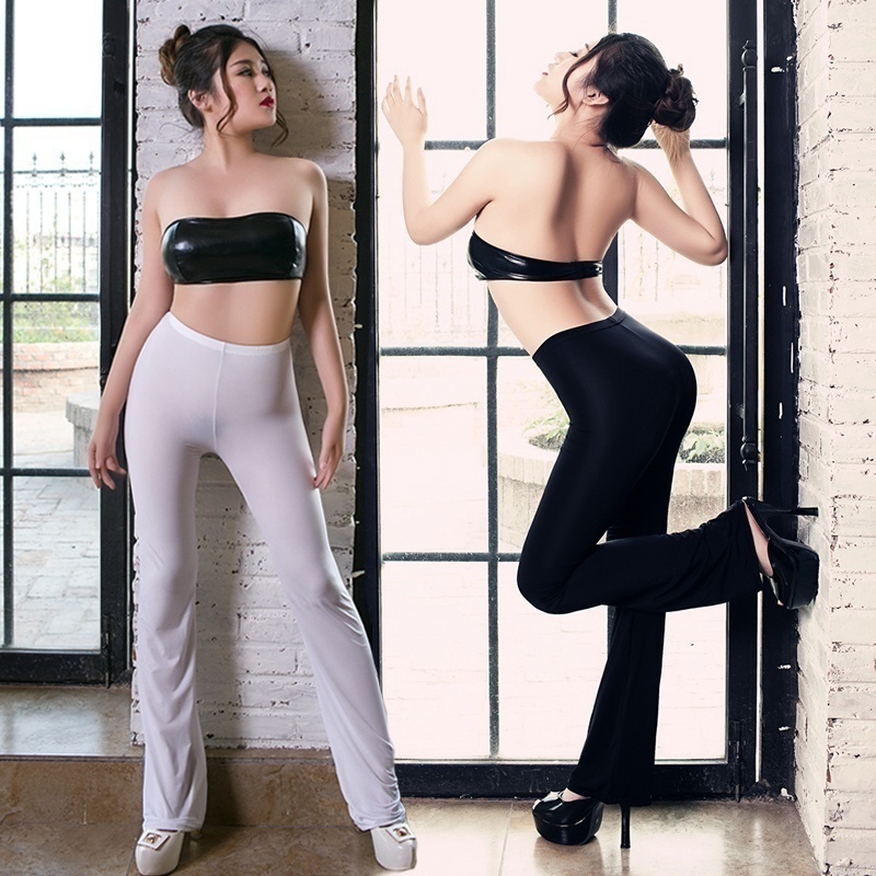 Women's See-through Transparent Tights Nightclub Leggings Elastic Pants - Image 5