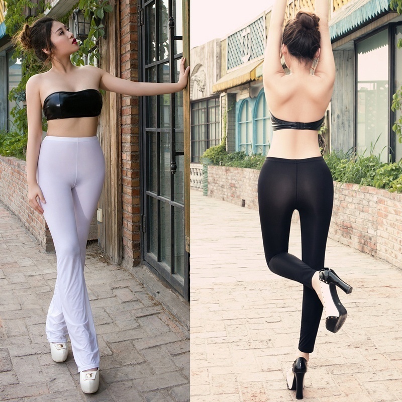 Women's See-through Transparent Tights Nightclub Leggings Elastic Pants - Image 6