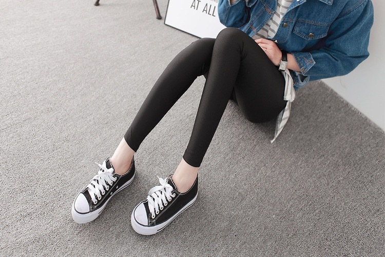 Women's Leggings Fluorescent Ice Silk High Elastic High Waist Tights Female Leggings - Image 11