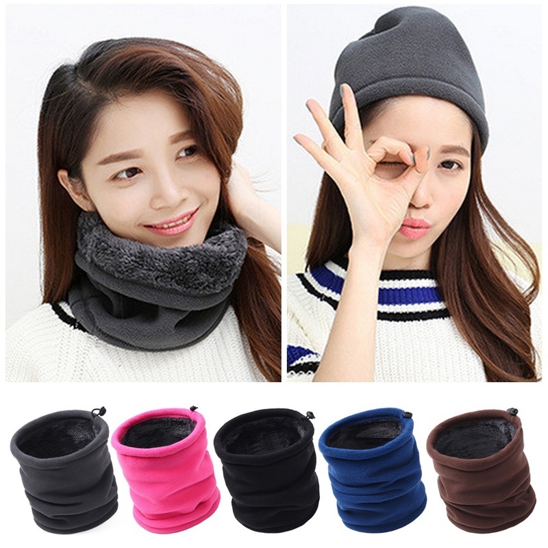 3 in 1 Outdoor Multifunctional Scarf Unisex Men Women Thermal Warm Fleece Snood Scarf Neck Warmer Beanie Ski Balaclava Hat - Image 3