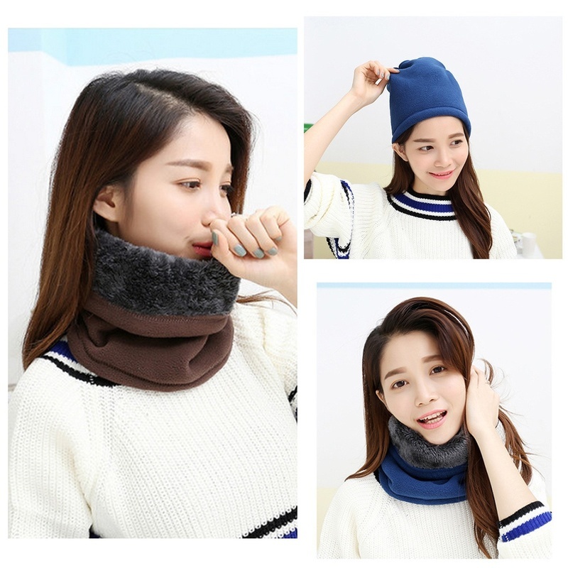 3 in 1 Outdoor Multifunctional Scarf Unisex Men Women Thermal Warm Fleece Snood Scarf Neck Warmer Beanie Ski Balaclava Hat - Image 6