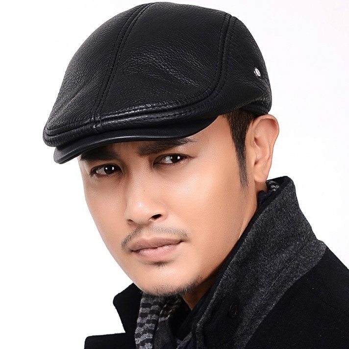 Men Real Leather Golf Cabbie Baker Driving Fashion Newsboy Hat Cap Beret Gatsby Flat Ivy - Image 3