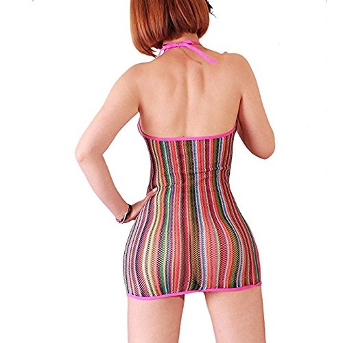 Women Lingerie Negligees Hot Bright Colorful Rainbow Package Hip Skirt - Image 5