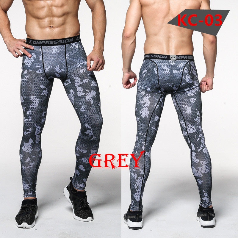 Mens Compression Pants New Fashion Print Quick Dry Skinny Bodysuit Leggings Tights Fitness MMA Pants Trousers Elasticity Leggings - Image 3