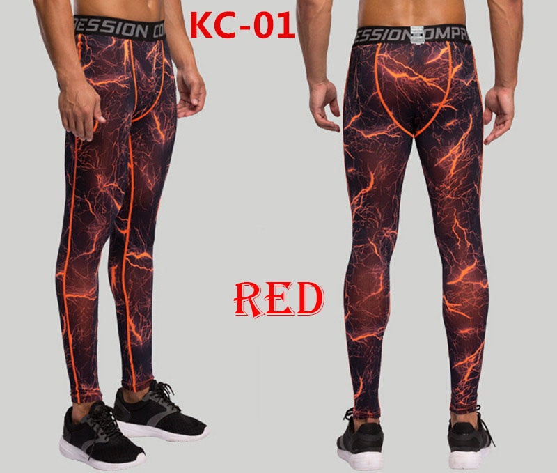 Mens Compression Pants New Fashion Print Quick Dry Skinny Bodysuit Leggings Tights Fitness MMA Pants Trousers Elasticity Leggings - Image 5