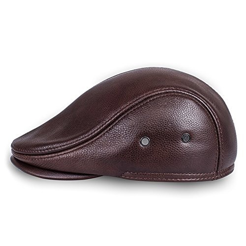 Real Cowhide Leather Cap First Layer Cowhide Leather Hat Genuine Leather Cap - Image 2