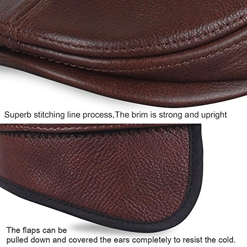 Real Cowhide Leather Cap First Layer Cowhide Leather Hat Genuine Leather Cap - Image 11