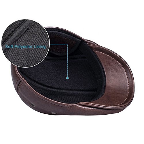 Real Cowhide Leather Cap First Layer Cowhide Leather Hat Genuine Leather Cap - Image 12