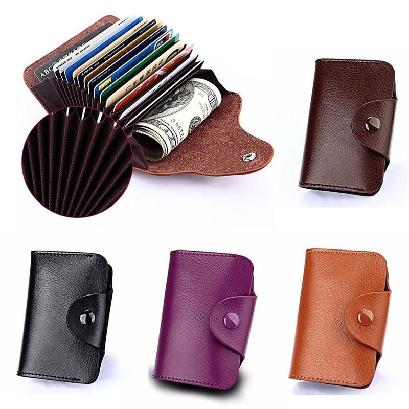 Genuine Leather Wallet  Leather Purse Credit Card Wallet Many Crads Coin Purse Clutch Purse Unisex - Image 2