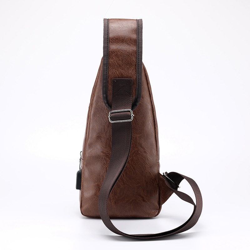 Fashion Men's  Leather Bag Chest Pack Crossbody Bags Messenger Bags Vintage Travel Bag  Casual Outdoor Shoulder Bags - Image 13