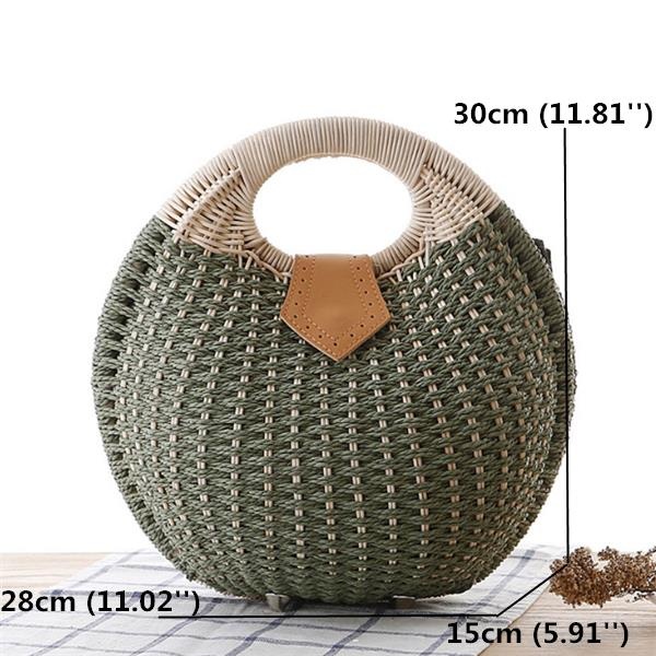 Women Nest Tote Handbag Summer Beach Bags Woman Straw Bags Women's Handbag Rattan Bag - Image 12