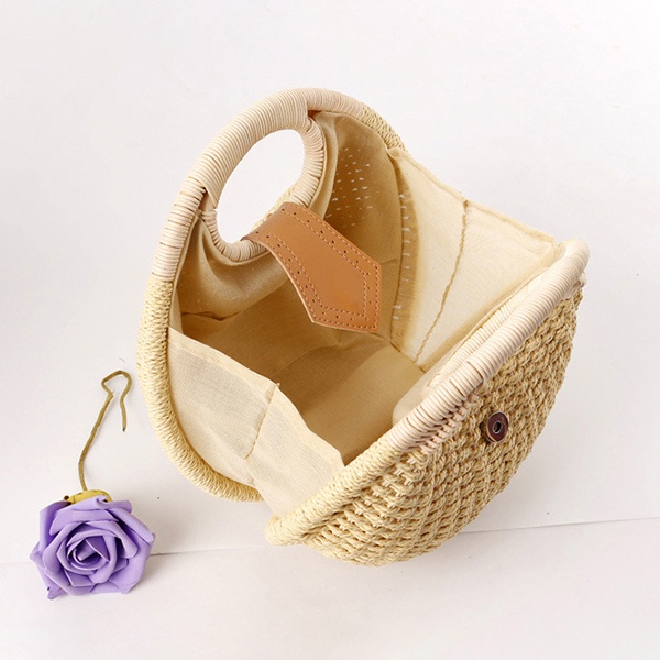Women Nest Tote Handbag Summer Beach Bags Woman Straw Bags Women's Handbag Rattan Bag - Image 4