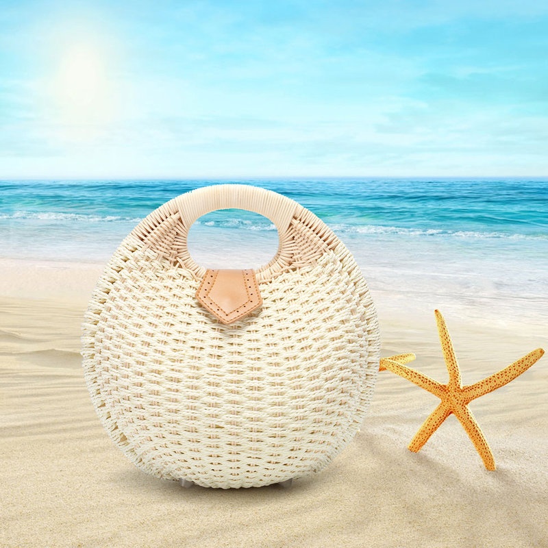Women Nest Tote Handbag Summer Beach Bags Woman Straw Bags Women's Handbag Rattan Bag - Image 5