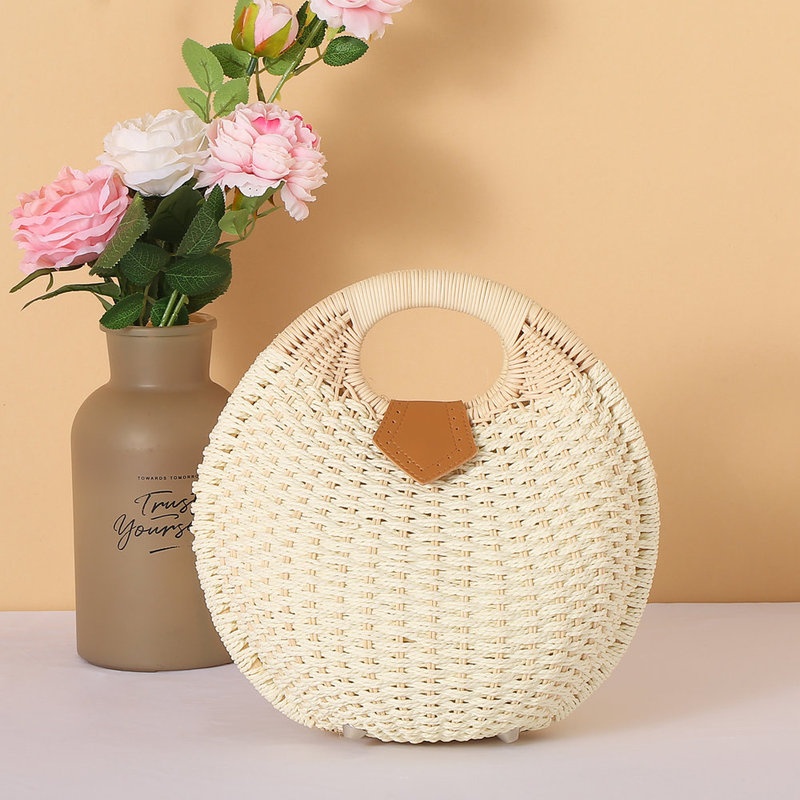 Women Nest Tote Handbag Summer Beach Bags Woman Straw Bags Women's Handbag Rattan Bag - Image 6