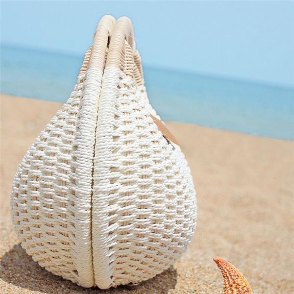Women Nest Tote Handbag Summer Beach Bags Woman Straw Bags Women's Handbag Rattan Bag - Image 9