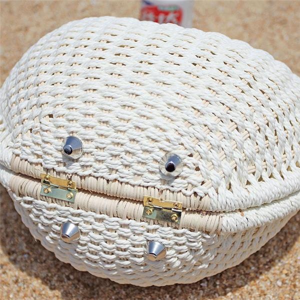 Women Nest Tote Handbag Summer Beach Bags Woman Straw Bags Women's Handbag Rattan Bag - Image 10