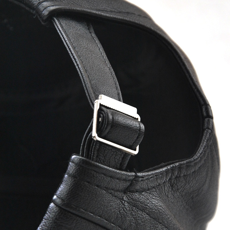 Beret Golf Cap Mens Vintage Newsboy Peaked Hats PU Leather Cap - Image 6