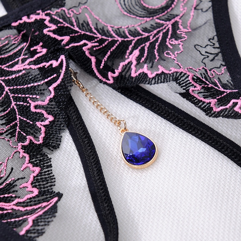Women's Sexy Underwear Thong Panties Sexy G-String Lady's Embroidery Flowers Pendants - Image 7