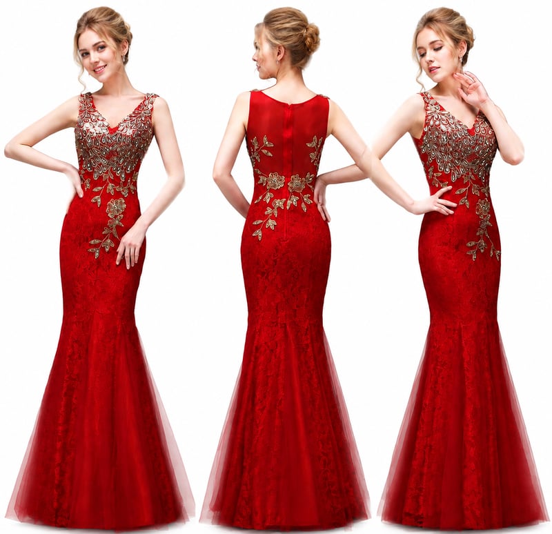 Lace Dresses Abendkleider Major Embroidery Robe De Soiree Evening Party Dresses Long Mermaid Prom Dress - Image 5