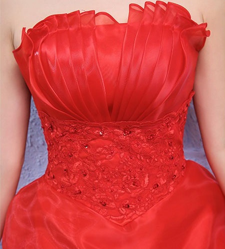 Wedding Dress Fashion White Luxury Lace Strapless Floor Length Dresses - Image 13
