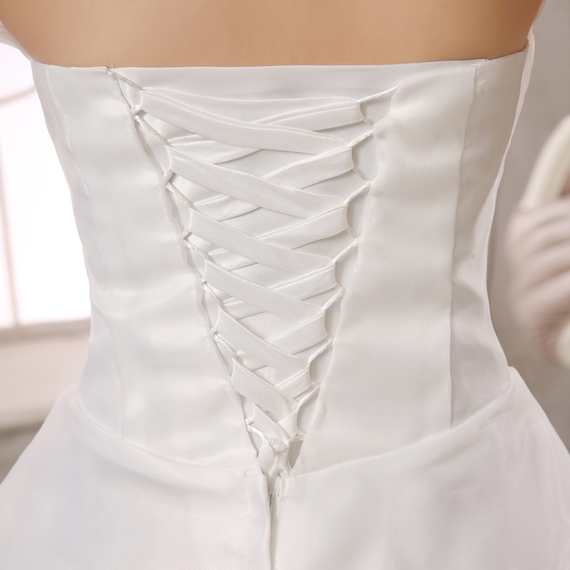 Wedding Dress Fashion White Luxury Lace Strapless Floor Length Dresses - Image 10