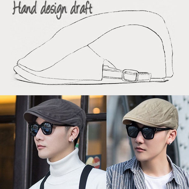 Men's Cotton Flat Cap Ivy Gatsby Newsboy Hunting Hat - Image 9
