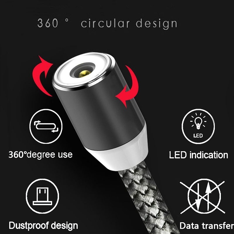 LED Magnetic Charger Cable Mobile Phone  Cable  Smart Fast Charging USB Cord Cable for Type-C/Micro/Lightning - Image 10
