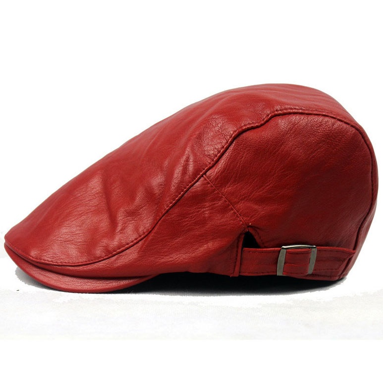 PU Leather Cap Ivy Newsboy Cabbie Gatsby Golf Driving Hat - Image 4