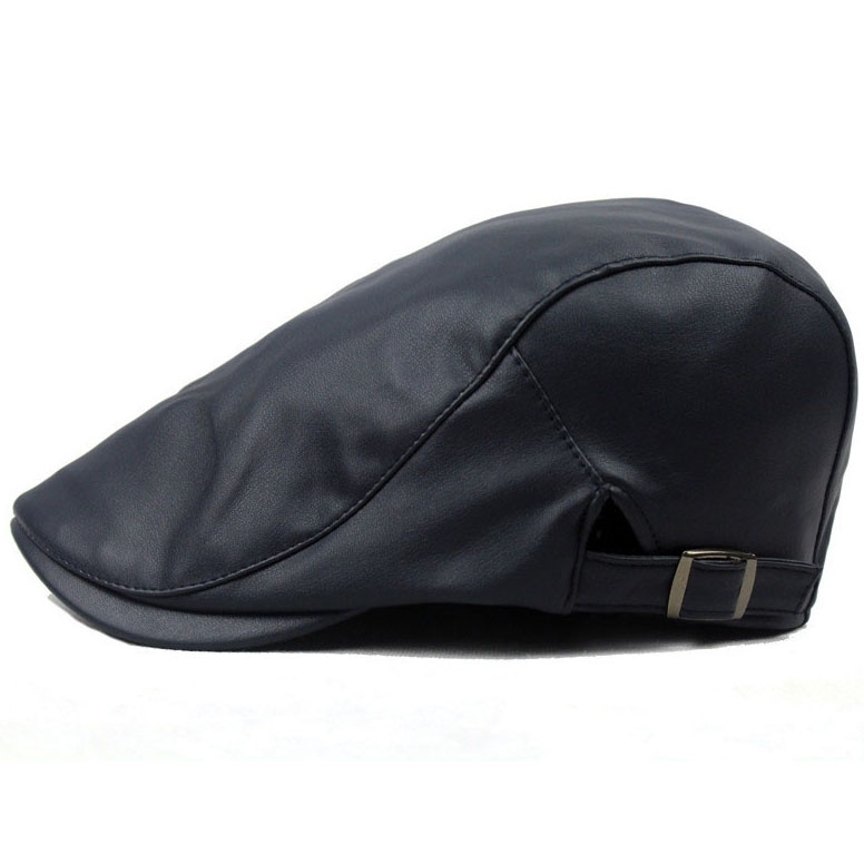 PU Leather Cap Ivy Newsboy Cabbie Gatsby Golf Driving Hat - Image 5