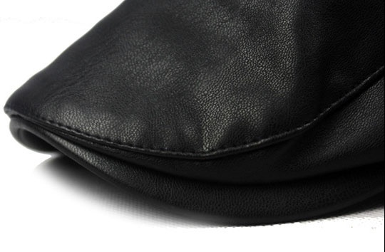 PU Leather Cap Ivy Newsboy Cabbie Gatsby Golf Driving Hat - Image 6