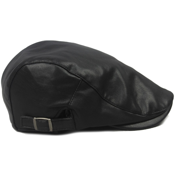 PU Leather Cap Ivy Newsboy Cabbie Gatsby Golf Driving Hat - Image 10