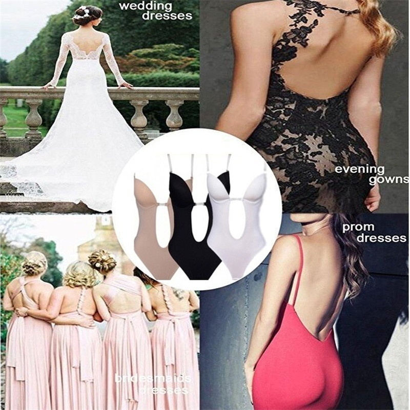 Women's Backless Bra Seamless U-shaped Deep V Bodyshaper Underwear for Evening Wedding Party Dress - Image 2
