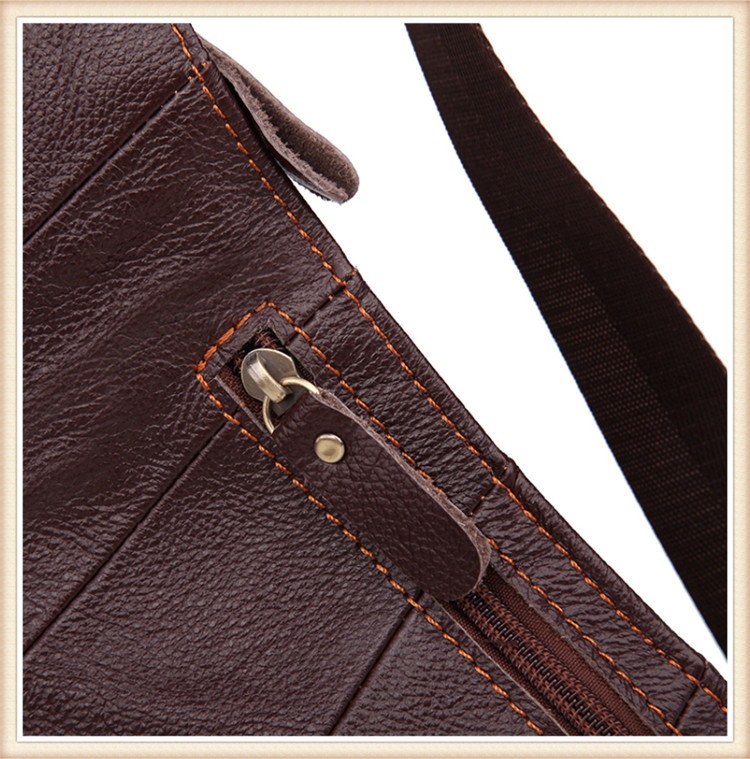 Genuine Leather Men Messenger Bag Casual Crossbody Bag Fashion Men's Handbag men chest bag Male Shoulder Bag - Image 16