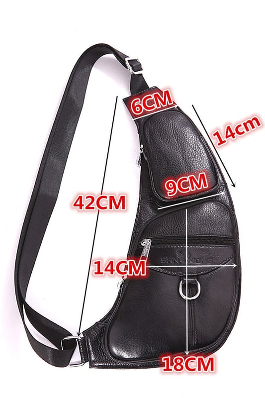 Genuine Leather Men Messenger Bag Casual Crossbody Bag Fashion Men's Handbag men chest bag Male Shoulder Bag - Image 5