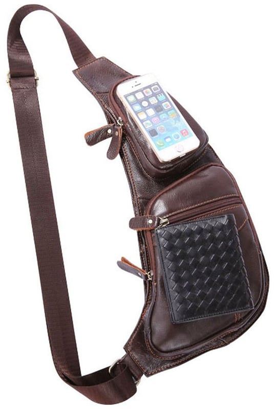 Genuine Leather Men Messenger Bag Casual Crossbody Bag Fashion Men's Handbag men chest bag Male Shoulder Bag - Image 6