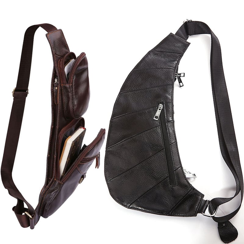 Genuine Leather Men Messenger Bag Casual Crossbody Bag Fashion Men's Handbag men chest bag Male Shoulder Bag - Image 8