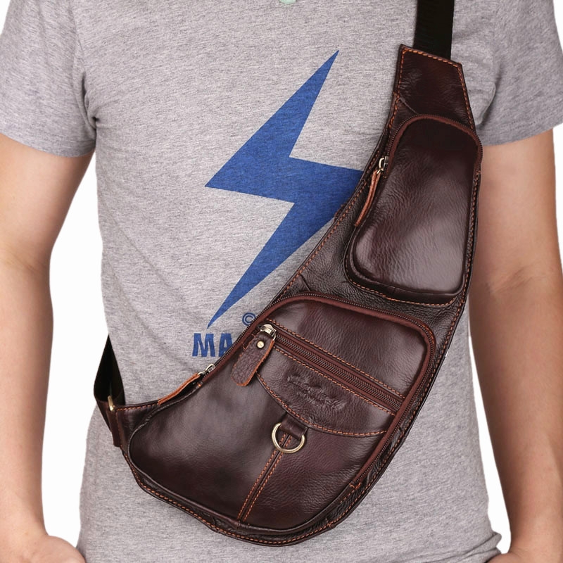 Genuine Leather Men Messenger Bag Casual Crossbody Bag Fashion Men's Handbag men chest bag Male Shoulder Bag - Image 2