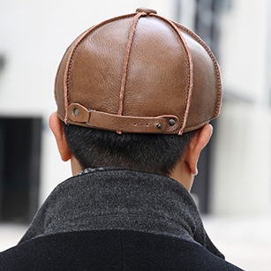 Mens Newsboy Caps Real Cow Leather Women Casual Brown Cap Ivy Duckbill Hats - Image 8