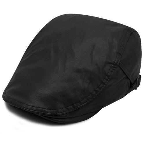 PU Leather Cap Ivy Newsboy Cabbie Gatsby Golf Driving Hat - Image 4