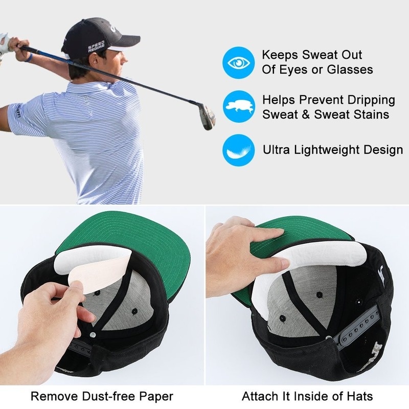 10PCS Golf Hat Liner & Cap Protection - Prevent Hat Stains Rings Moisture Wicking, Headband, Sweatband, Baseball,Tennis,Hunting Hat Saver & Protection, Prevention, Cooling Towel Effect - Image 8