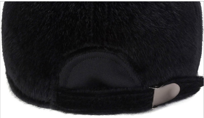 Faux Mink Hat Baseball Cap Faux Fur Outdoor Warm Earmuffs Men's Winter leather Hat - Image 13