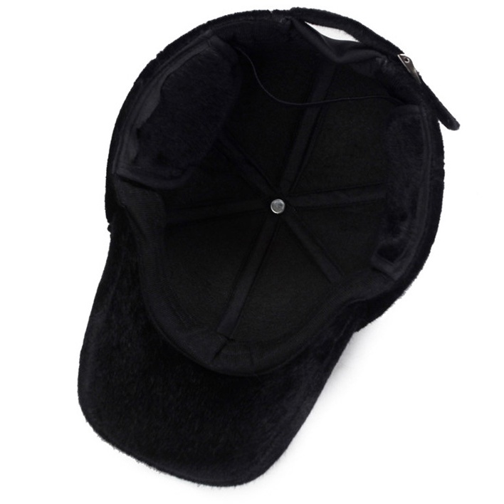 Faux Mink Hat Baseball Cap Faux Fur Outdoor Warm Earmuffs Men's Winter leather Hat - Image 14