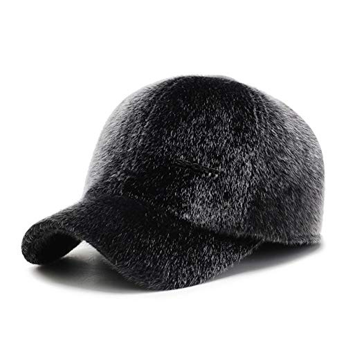 Faux Mink Hat Baseball Cap Faux Fur Outdoor Warm Earmuffs Men's Winter leather Hat - Image 2