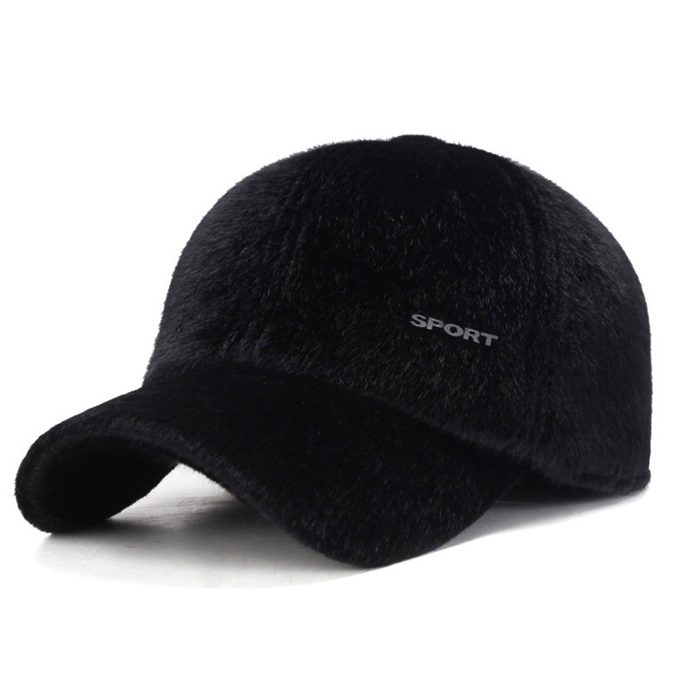 Faux Mink Hat Baseball Cap Faux Fur Outdoor Warm Earmuffs Men's Winter leather Hat - Image 8