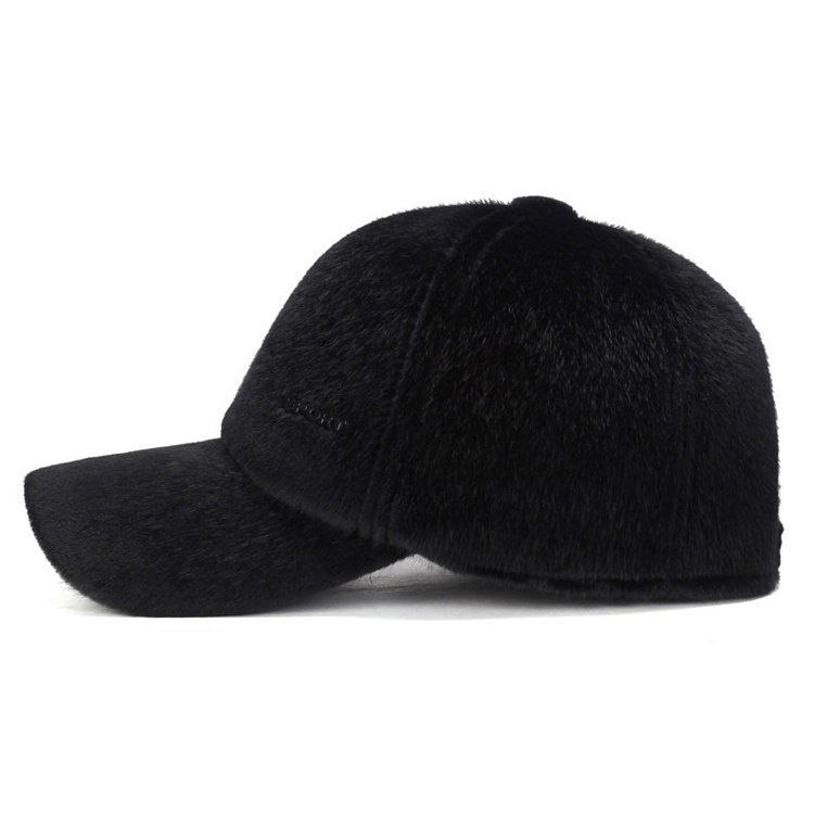 Faux Mink Hat Baseball Cap Faux Fur Outdoor Warm Earmuffs Men's Winter leather Hat - Image 9