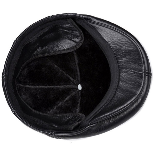 Cowhide Genuine Leather Men Berets Cap Hat Fashion Men's Real Leather Baseball Caps Winter Warm Hats - Image 10