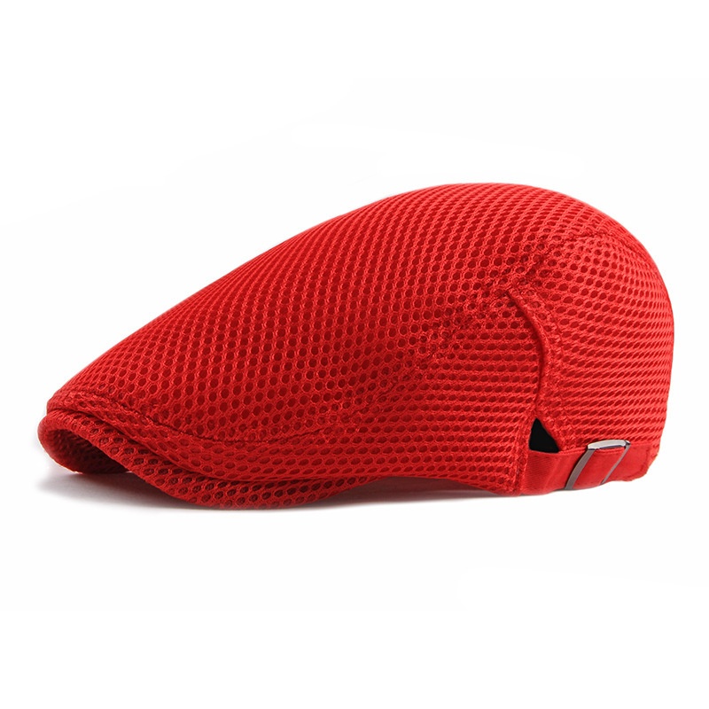Adjustable Breathable Mesh Hat Newsboy Beret Ivy Cap Cabbie Flat Cap - Image 2